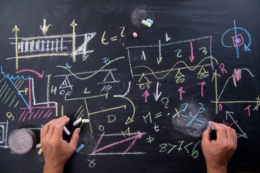 Blackboard with formulas photo