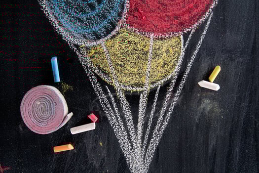Drawing of colored balloons photo