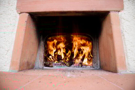 Fire and flames of wood photo