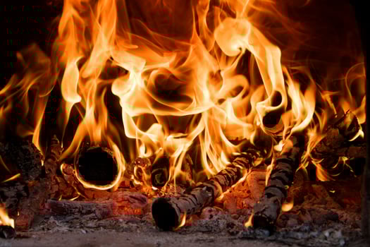 Fire and flames of wood photo