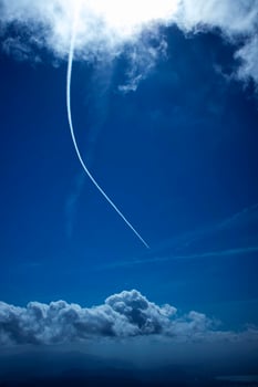 The Scia left by an airplane photo