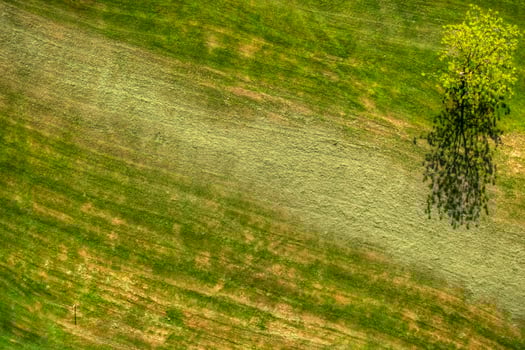 Golf field view from above photo