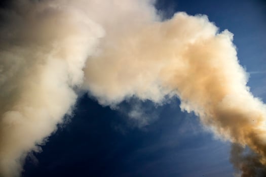 Intense column of smoke photo