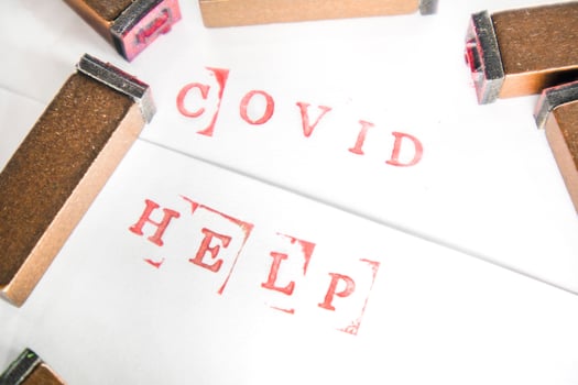 Stamps to write Covid-19 photo