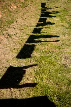 The shadow of clothes hanging photo
