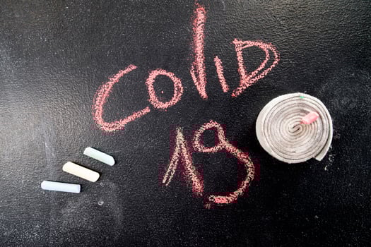 Corona-virus written photographic representation photo