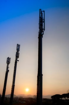 Antenna for mobile telephony seen against the light photo