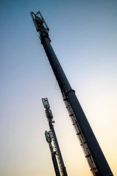 Antenna for mobile telephony seen against the light photo