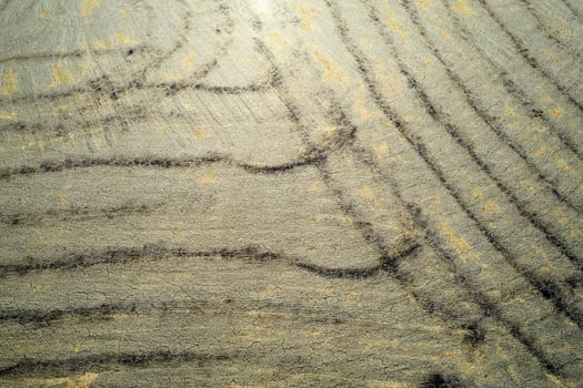 Aerial view of the signs of drought in the fields of Tuscany Italy photo