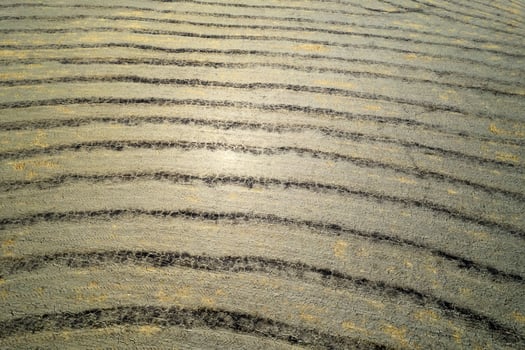 Aerial view of the signs of drought in the fields of Tuscany Italy photo