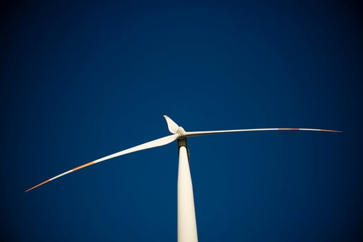 Renewable energy through wind turbines photo