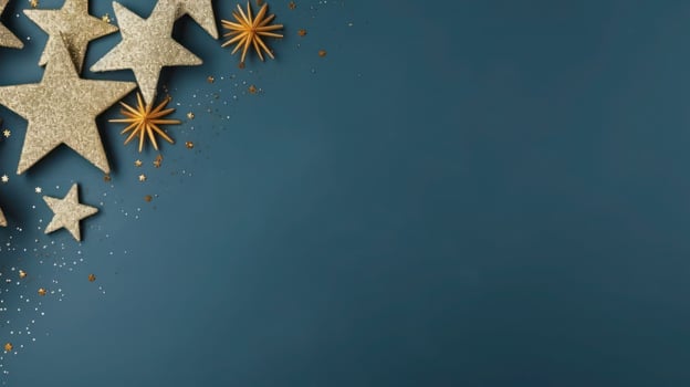 Top view of minimal christmas background with copy space. photo