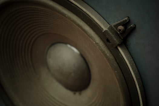 Vintage sound equipment, vintage color photo