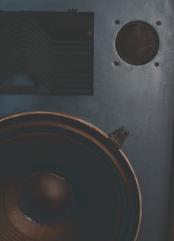 Vintage sound equipment, vintage color photo