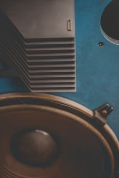 Vintage sound equipment, vintage color photo