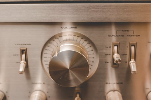 Vintage sound equipment, vintage color photo