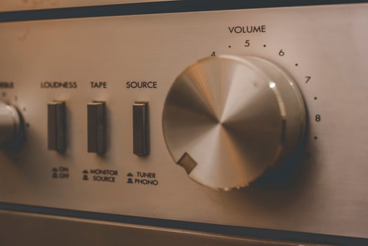 Vintage sound equipment, vintage color photo