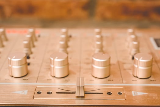 Vintage sound equipment, vintage color photo