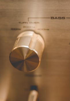 Vintage sound equipment, vintage color photo