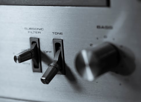 Vintage sound equipment, vintage color photo