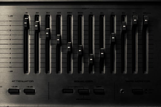Vintage sound equipment, vintage color photo