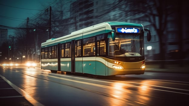 Trolleybus of a beautiful Transportation with futuristic design. . photo