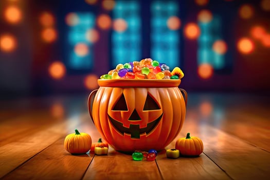 Festive Halloween Decor - Smiling Jack-o-Lantern - photo