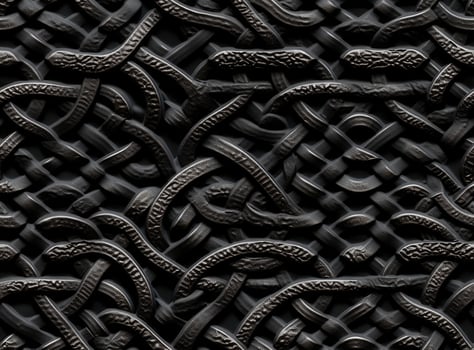 Seamless Metal Floor Plate With Diamond Pattern.Black metal background or black steel surface. SEAMLESS PATTERN. Created with technology. photo