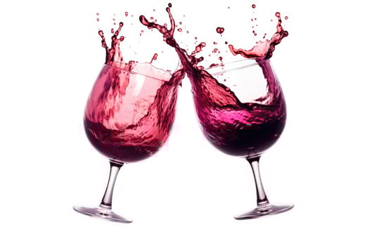 Two glasses of red wine on white background. photo