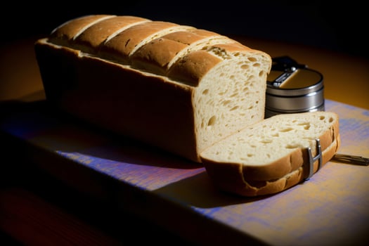 A Loaf Of Bread Sitting On Top Of A Cutting Board. photo