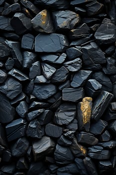 Black stone wall texture background. photo