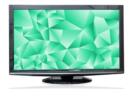 Television monitor texture jade isolated on white background. photo