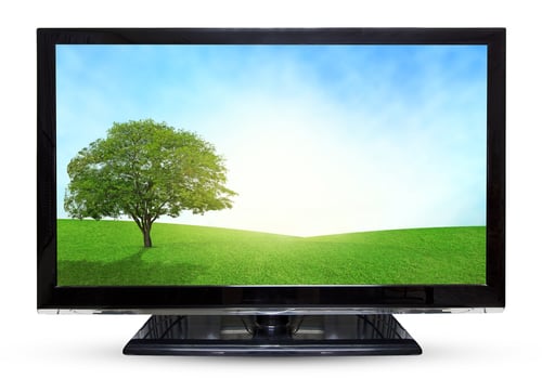 Television sky or monitor PC landscape isolated on white background. photo