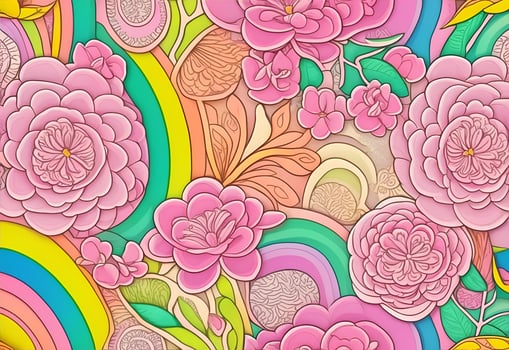 Seamless floral pattern. Design for wallpaper, wrapping paper, background, fabric. photo