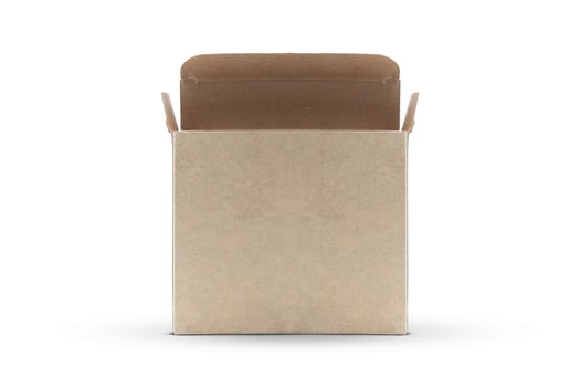 Blank cardboard narrow box isolated on white background photo