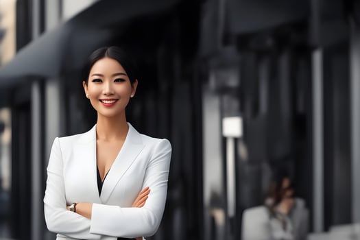 Woman pretty smiling professional business woman, happy confident positive . photo