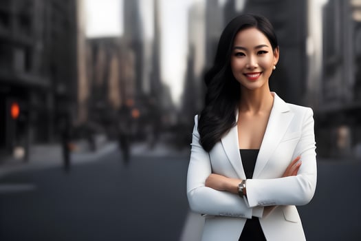 Woman pretty smiling professional business woman, happy confident positive . photo