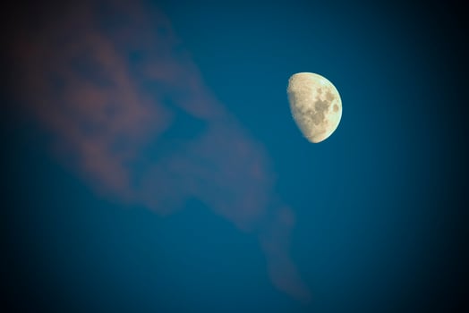 Moon in a sky with clouds,Patagonia Argentina photo