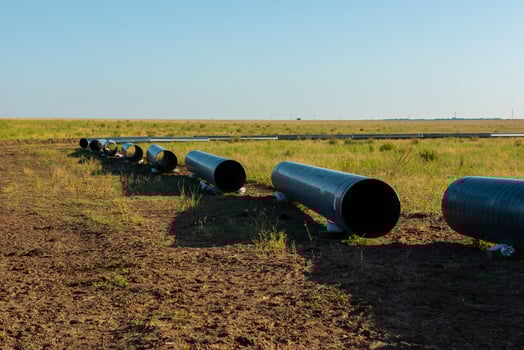 Gas pipeline construction, La Pampa province , Patagonia, Argentina. photo