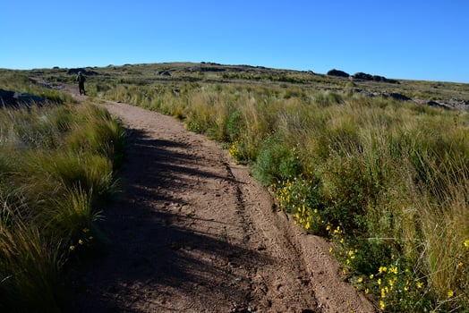 Tourist in Quebrada del Condorito  National Park,Cordoba province, Argentina photo