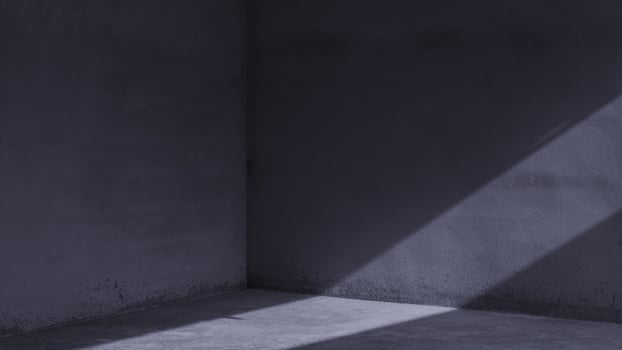 Empty warehouse room with Grungy stucco concrete wall floor room as background, corner of old grunge interior, Abstract architecture background photo