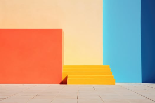 Colorful buildings minimal abstract design, photo