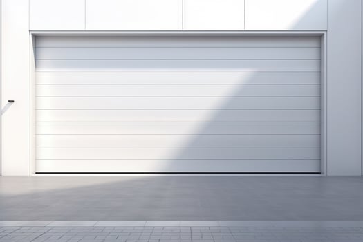 White minimal architecture building background empty wide space for mock up, concrete floor car park, cement garage design scene with copy space, with . photo