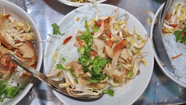 Close up of several bowls of Soto photo