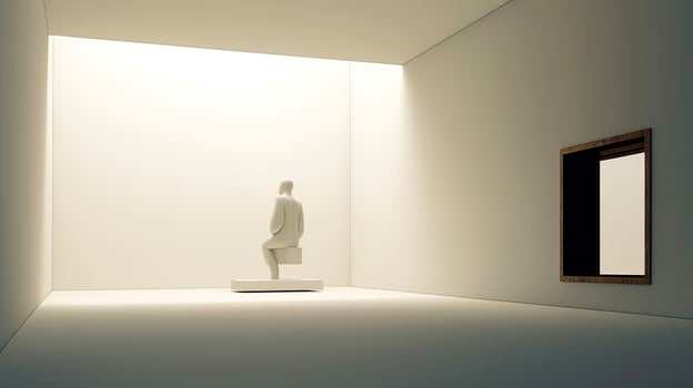 Embrace minimalism and simplicity, using clean lines and sparse elements to convey a sense of calm and clarity in the abstract composition. photo
