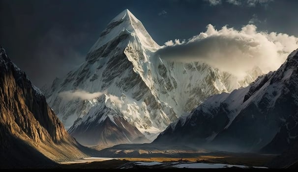 Realistic Beautiful landscape scene with Cloudy weather. photo