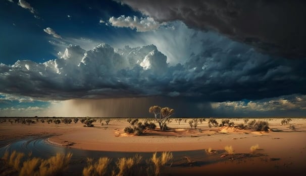 Realistic Beautiful landscape scene with Cloudy weather. photo