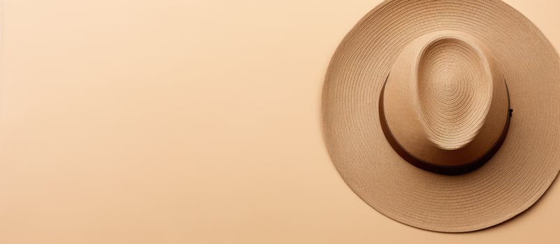 Photo of a white hat hanging on a wall with copy space with copy space