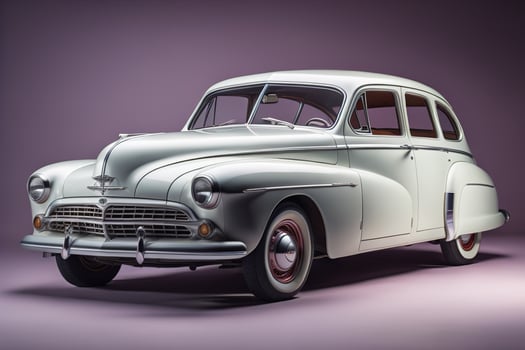 Classic american car on a purple background. photo