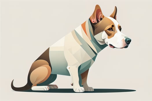 illustration of a dog breed bulldog in a geometric style. photo